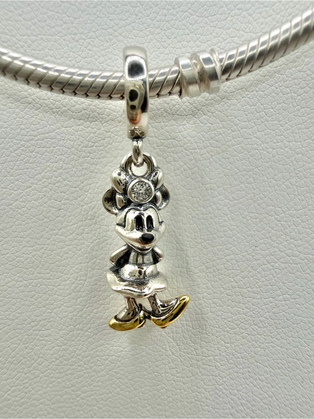 Pandora Disney 100 Minnie Mouse Dangle Charm ALE S925 G585